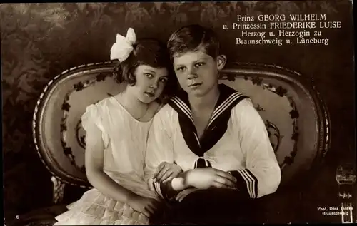 Ak Prinz Georg Wilhelm und Prinzessin Friederike Luise zu Braunschweig und Lüneburg