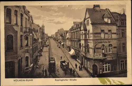 Ak Mülheim an der Ruhr, Eppinghofer Straße, Straßenbahn