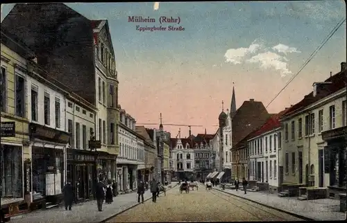 Ak Mülheim an der Ruhr in Nordrhein Westfalen, Eppinghofer Straße, Geschäfte, Passanten