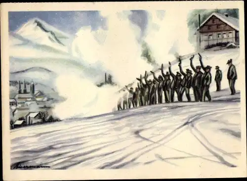 Künstler Ak Berchtesgaden in Oberbayern, Das Weihnachtsschießen in Berchtesgaden