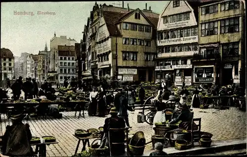 Ak Hamburg Altstadt, Messberg, Marktleben