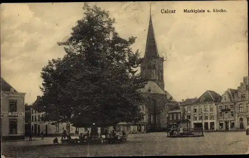 Ak Kalkar am Niederrhein, Marktplatz, Kirche