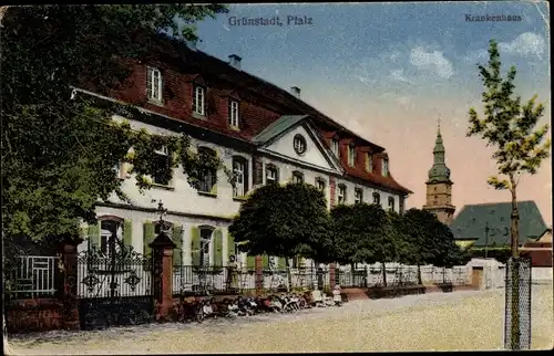 Ak Grünstadt in der Pfalz, Krankenhaus