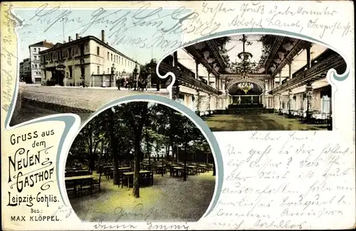 Ak Gohlis Leipzig in Sachsen, Neuer Gasthof, Bes. Max Klöppel