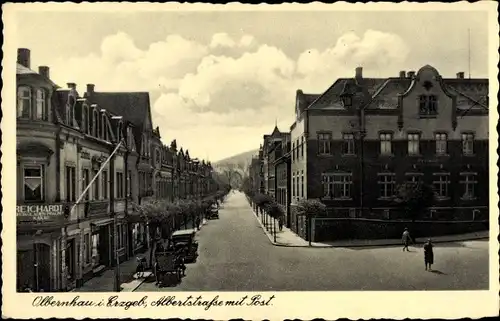 Ak Olbernhau im Erzgebirge, Albertstraße, Post, Geschäft Reichardt