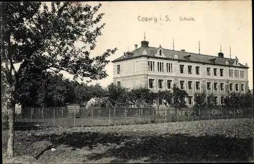 Ak Coswig in Sachsen, Schule