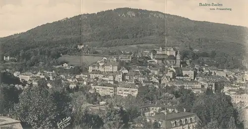 Klapp Ak Baden Baden am Schwarzwald, Panorama vom Friesenberg