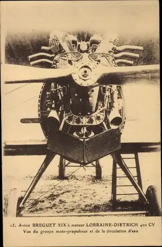 Ak Avion Breguet XIX a moteur Lorraine Dietrich, Flugzeug