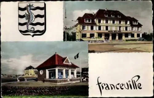 Wappen Ak Franceville Calvados, Hotel des Pins, Le Syndicat d'Initiative