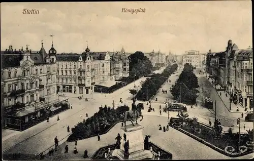 Ak Szczecin Stettin Pommern, Königsplatz