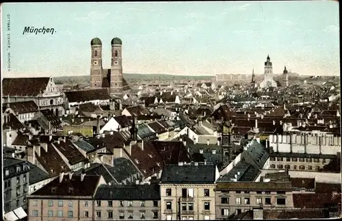 Ak München Bayern, Stadtpanorama, Frauenkirche