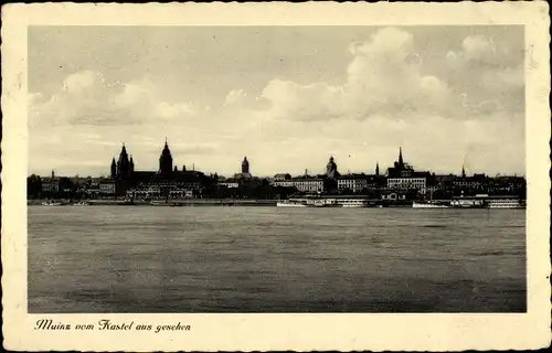 Ak Mainz am Rhein, Panorama vom Kastel aus gesehen