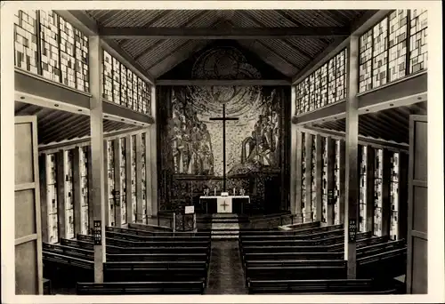 Ak Bad Godesberg Bonn, Christus Kirche der ev. Gemeinde, Innenansicht