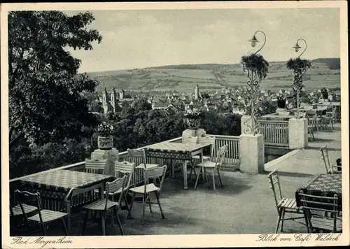 Ak Bad Mergentheim in Tauberfranken, Cafe Waldeck, Ausblick von der Terrasse