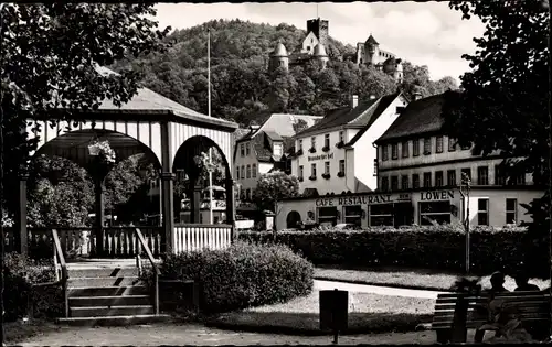 Ak Wertheim am Main, Parkansicht, Pavillon, Café Restaurant Löwen