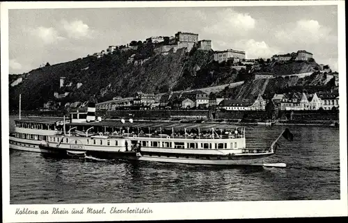 Ak Ehrenbreitstein Koblenz am Rhein, Rheindampfer Bismarck