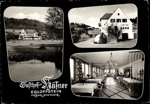Ak Egloffstein Fränkische Schweiz, Gasthof Häfner, Gesamtansicht, Gastraum