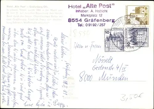 Ak Gräfenberg in Oberfranken, Hotel Alte Post