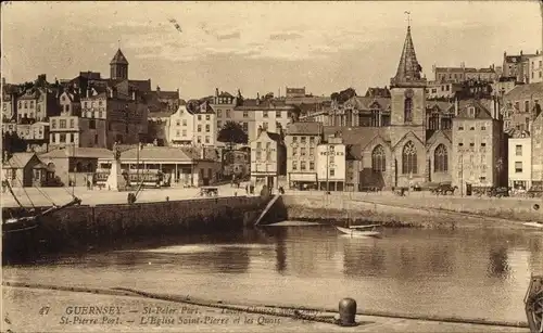 Ak Kanalinsel Guernsey, St. Peter Port, L'Eglise Saint Pierre et les Quais