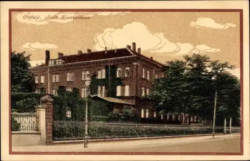 Ak Krefeld am Niederrhein, Blick auf das Krankenhaus