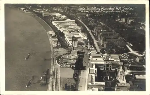 Ak Düsseldorf am Rhein, Fliegeraufnahme, Blick auf die Ausstellungshallen, Große Ausstellung 1926