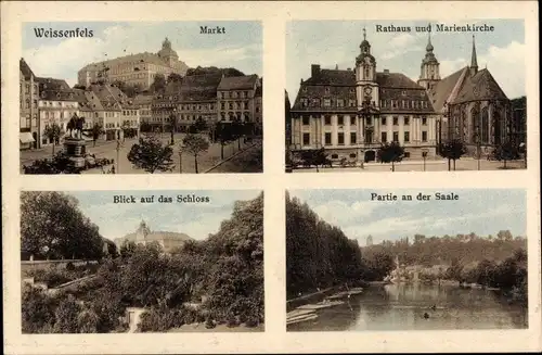 Ak Weißenfels an der Saale, Rathaus, Marienkirche, Markt, Schloss