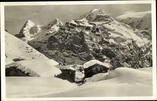 Ak Mürren Kanton Bern Schweiz, Ortsansicht, Berglandschaft