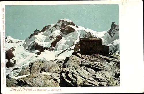 Ak Valtournenche Aostatal, Theodulhütte, Breithorn, Lysskamm