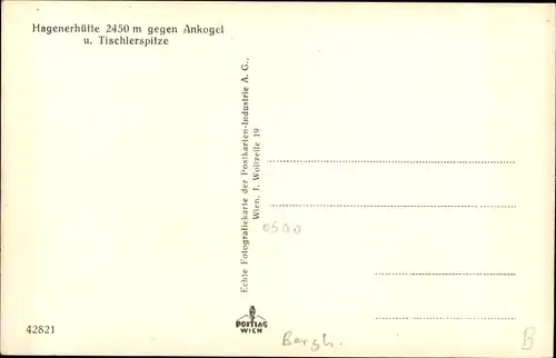 Ak Mallnitz in Kärnten, Hagener Hütte, Ankogel, Tischlerspitze