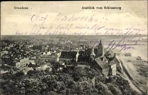 Ak Grudziądz Graudenz Westpreußen, Ausblick vom Schlossberg