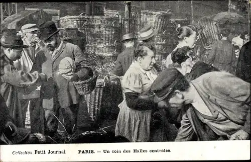 Ak Paris I., Un coin des Halles centrales, Händler