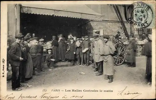 Ak Paris I., Les Halles Centrales le matin