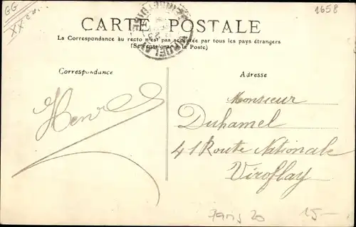 Ak Paris XX., Rue de Menilmontant, Eglise Notre Dame de la Croix