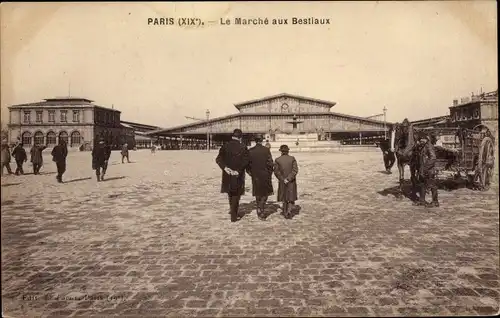 Ak Paris XIX., Le Marche aux Bestiaux