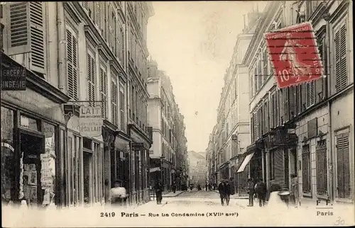 Ak Paris XVII., Rue La Condamine, Mercerie