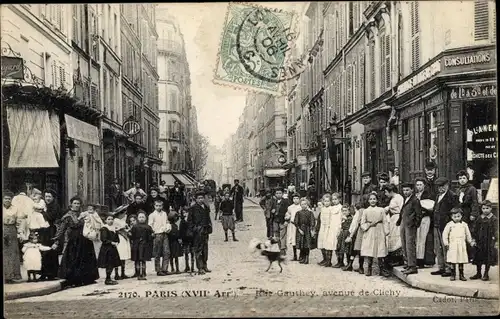 Ak Paris XVII., Rue Gauthey, avenue de Clichy