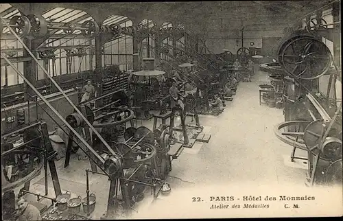 Ak Paris, Hôtel des Monnaies, Atelier des Médailles, Münzprägeanstalt