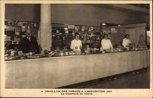 Ak Paris, Exposition de 1937, Pavillon des Tabacs, Le Comptoir de Vente