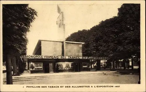 Ak Paris, Exposition de 1937, Pavillon des Tabacs et des Allumettes, Ausstellungsgebäude