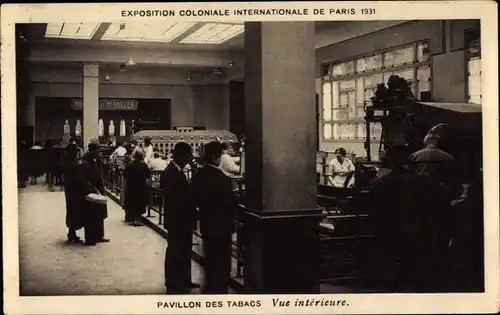 Ak Paris, Exposition Coloniale Internationale 1931, Pavillon des Tabacs, Vue interieure