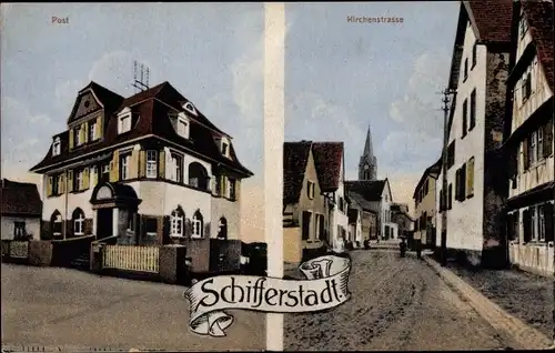 Ak Schifferstadt in der Pfalz, Post, Kirchenstraße