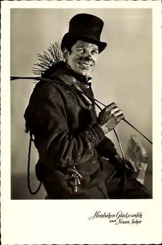 Ak Glückwunsch Neujahr, Schornsteinfeger