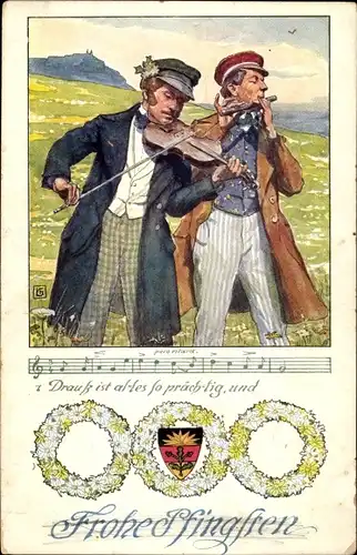 Lied Ak Drauß ist alles so prächtig, Männer, Geige, Flöte, Deutscher Schulverein  Nr. 107