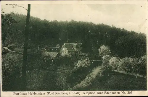 Ak Edenkoben an der Haardt Pfalz, Forsthaus Heldenstein