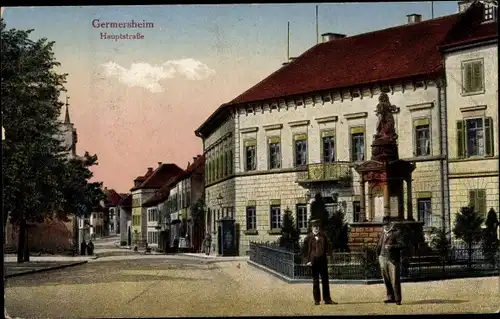 Ak Germersheim am Rhein, Hauptstraße, Denkmal
