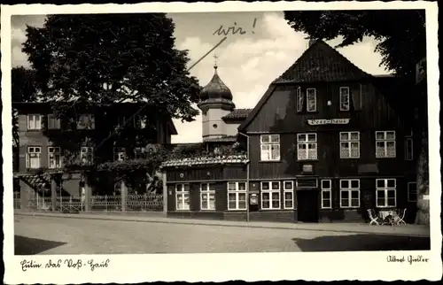 Ak Eutin, Blick auf das Voss Haus, Vorderansicht, Turm