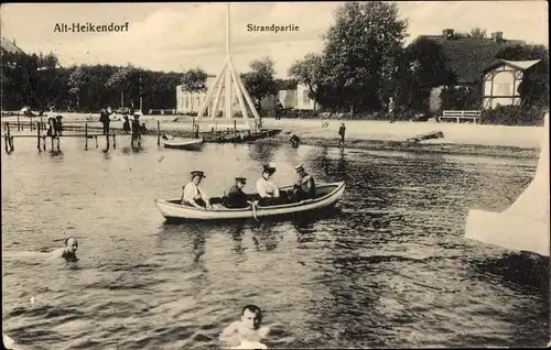 Ak Altheikendorf Heikendorf an der Kieler Förde, Strandpartie, Boot