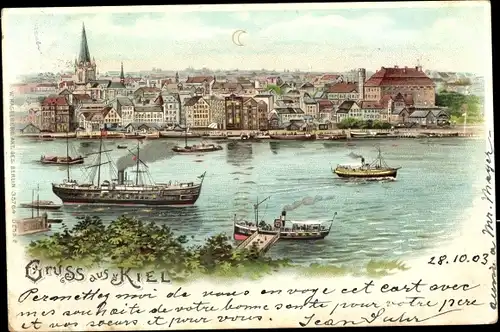 Litho Kiel in Schleswig Holstein, Panorama vom Ort