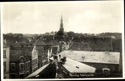 Ak Tönning Eider, Blick auf den Ort, Kirche, Villen