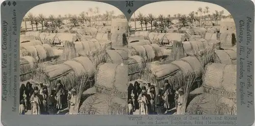 Stereo Foto Irak, Arabisches Dorf
